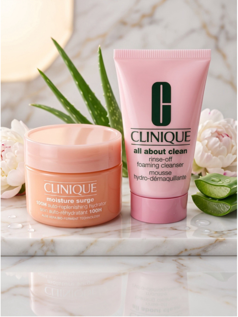 Clinique Moisture Surge 100H + All About Clean Cleanser Travel Duo New 30ml Each
